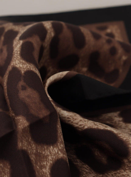 Dolce & Gabbana Brown Leopard Silk Men's Scarf - Ellie Belle