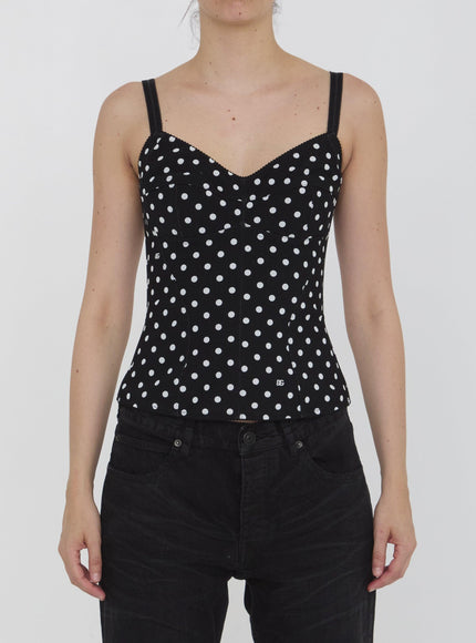 Dolce & Gabbana Bustier Top With Polka-dot Print - Ellie Belle