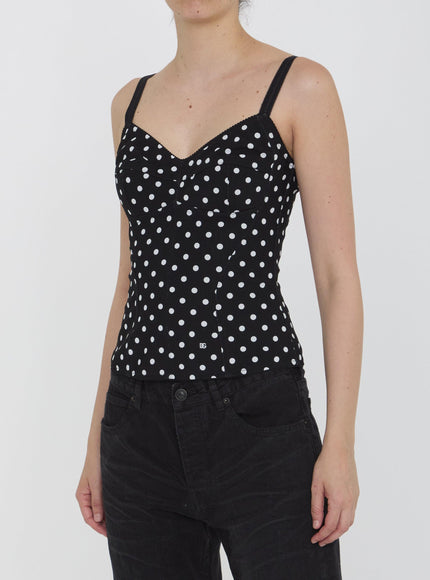 Dolce & Gabbana Bustier Top With Polka-dot Print - Ellie Belle