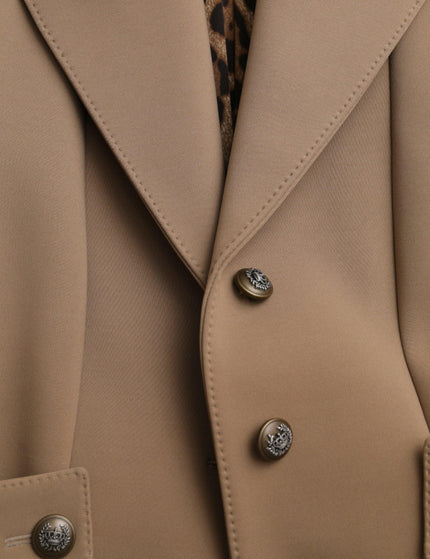Dolce & Gabbana Button Down Long Coat in Brown - Ellie Belle