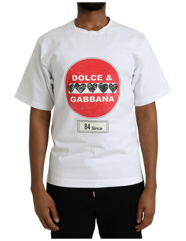 Dolce & Gabbana Cartelli Stradali Print T-shirt In White - Ellie Belle