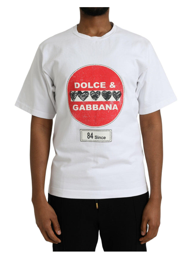 Dolce & Gabbana Cartelli Stradali Print T-shirt In White - Ellie Belle