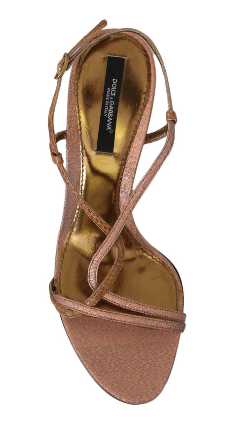 Dolce & Gabbana Chic Ankle Strap Sandals in Pink and Brown - Ellie Belle