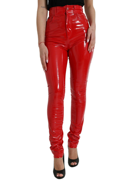 Dolce & Gabbana Chic Red High Waist Skinny Pants - Ellie Belle