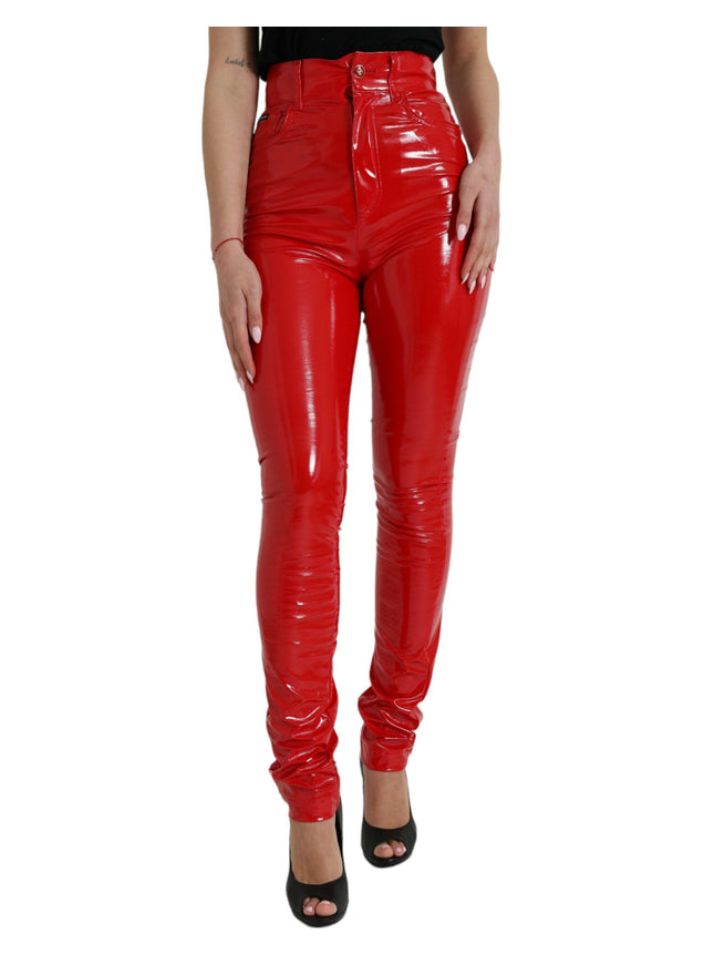 Dolce & Gabbana Chic Red High Waist Skinny Pants - Ellie Belle
