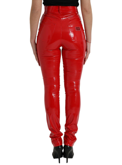 Dolce & Gabbana Chic Red High Waist Skinny Pants - Ellie Belle