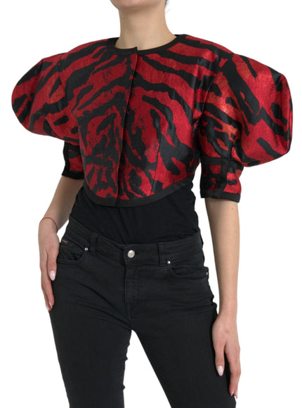 Dolce & Gabbana Cropped Jacquard Jacket Top - Ellie Belle