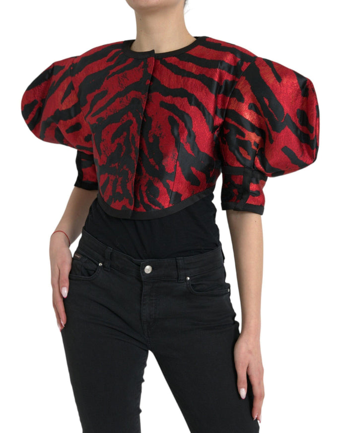 Dolce & Gabbana Cropped Jacquard Jacket Top - Ellie Belle