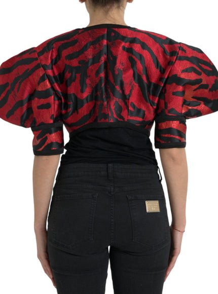 Dolce & Gabbana Cropped Jacquard Jacket Top - Ellie Belle