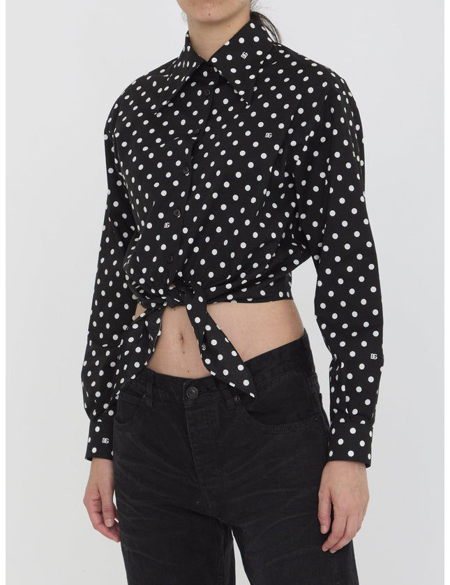 Dolce & Gabbana Cropped Shirt With Polka-dot Print - Ellie Belle