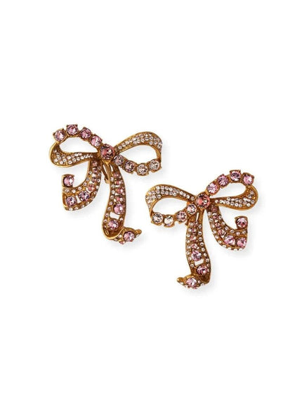 Dolce & Gabbana Crystal Bow Clip-on Earrings - Ellie Belle