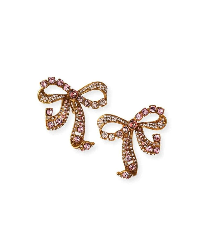 Dolce & Gabbana Crystal Bow Clip-on Earrings - Ellie Belle