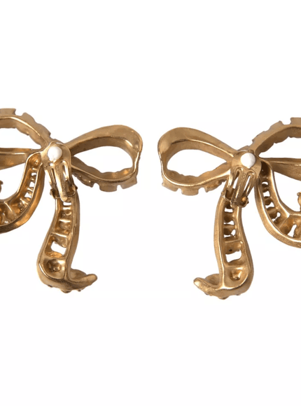 Dolce & Gabbana Crystal Bow Clip-on Earrings - Ellie Belle