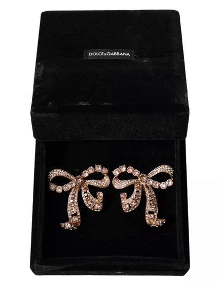 Dolce & Gabbana Crystal Bow Clip-on Earrings - Ellie Belle