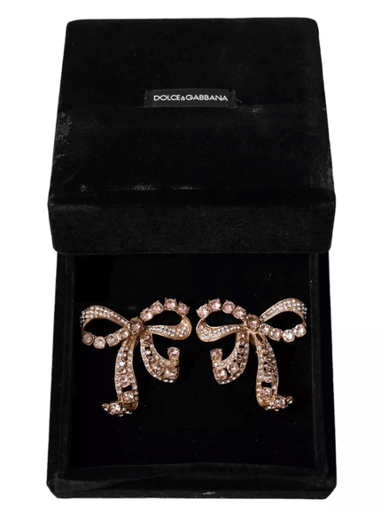 Dolce & Gabbana Crystal Bow Clip-on Earrings - Ellie Belle