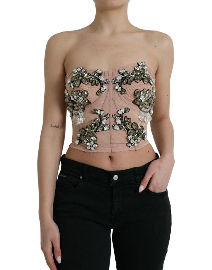 Dolce & Gabbana Crystal Bustier Corset Top - Ellie Belle