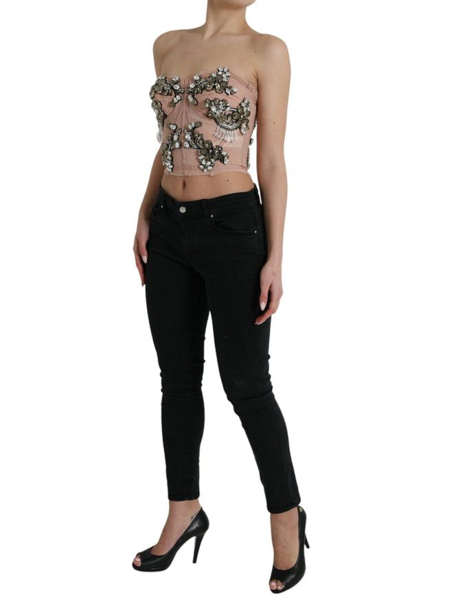 Dolce & Gabbana Crystal Bustier Corset Top - Ellie Belle