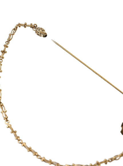 Dolce & Gabbana Crystal Embellished Gold Tone Bee Lapel Pin - Ellie Belle
