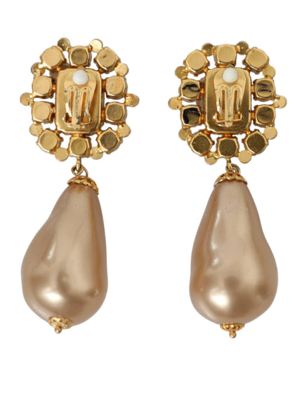 Dolce & Gabbana Crystal Faux Pearl Earrings - Ellie Belle