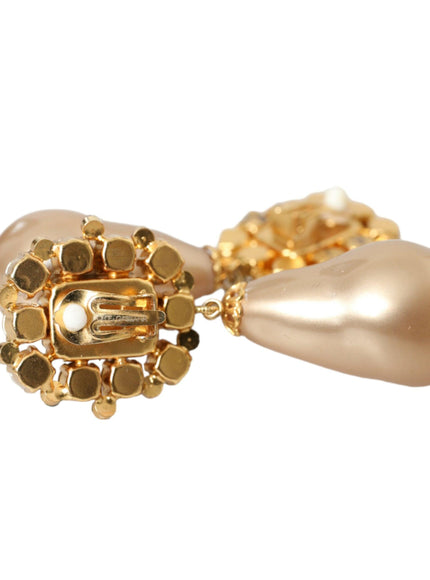 Dolce & Gabbana Crystal Faux Pearl Earrings - Ellie Belle