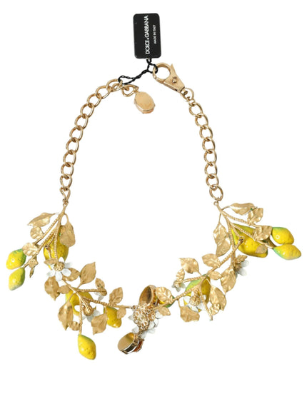 Dolce & Gabbana Crystal Lemon Lily Pendant Necklace - Ellie Belle