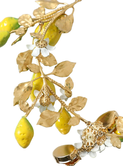 Dolce & Gabbana Crystal Lemon Lily Pendant Necklace - Ellie Belle