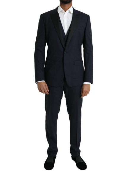 Dolce & Gabbana Dark Blue Formal Three Piece Suit - Ellie Belle