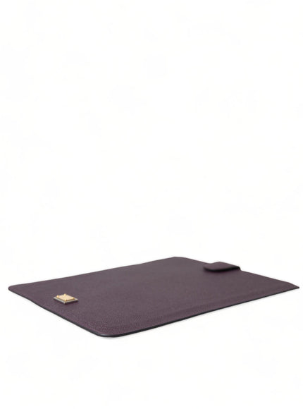 Dolce & Gabbana Dark Brown Leather Logo Plaque Cover Sleeve Tablet Case - Ellie Belle