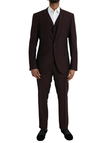 Dolce & Gabbana Dark Maroon Wool Suit Set - Ellie Belle