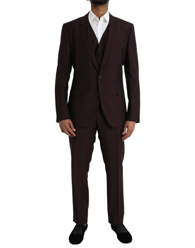 Dolce & Gabbana Dark Maroon Wool Suit Set - Ellie Belle