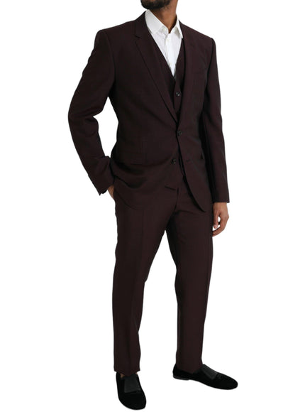 Dolce & Gabbana Dark Maroon Wool Suit Set - Ellie Belle