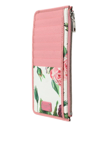 Dolce & Gabbana DG Logo Floral Zip Card Wallet - Ellie Belle