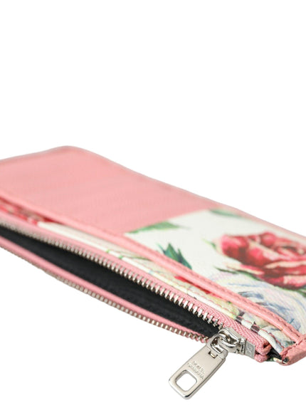 Dolce & Gabbana DG Logo Floral Zip Card Wallet - Ellie Belle