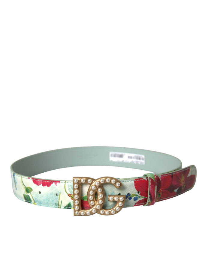 Dolce & Gabbana DG Logo Pearl Buckle Belt - Ellie Belle