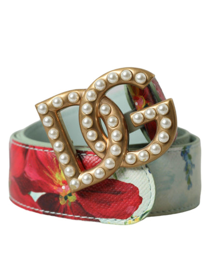 Dolce & Gabbana DG Logo Pearl Buckle Belt - Ellie Belle