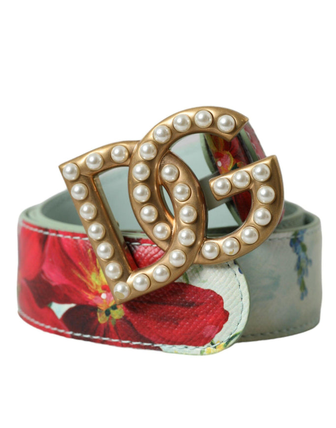 Dolce & Gabbana DG Logo Pearl Buckle Belt - Ellie Belle