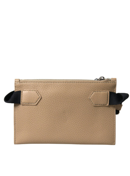 Dolce & Gabbana Elegance Redefined Beige Leather Belt Bag - Ellie Belle