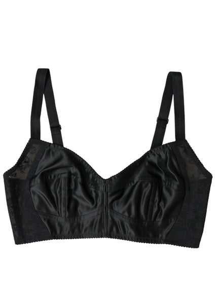 Dolce & Gabbana Elegant Black Bustier Crop Top - Ellie Belle