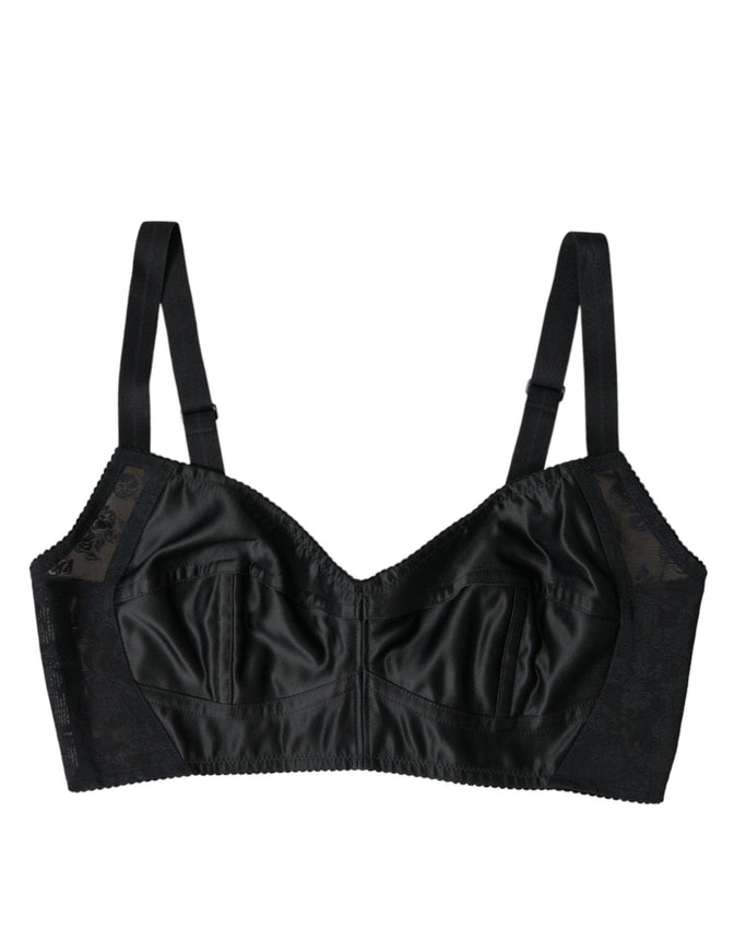 Dolce & Gabbana Elegant Black Bustier Crop Top - Ellie Belle