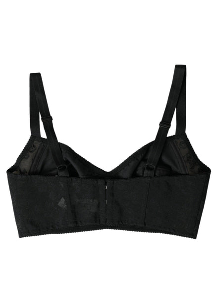 Dolce & Gabbana Elegant Black Bustier Crop Top - Ellie Belle