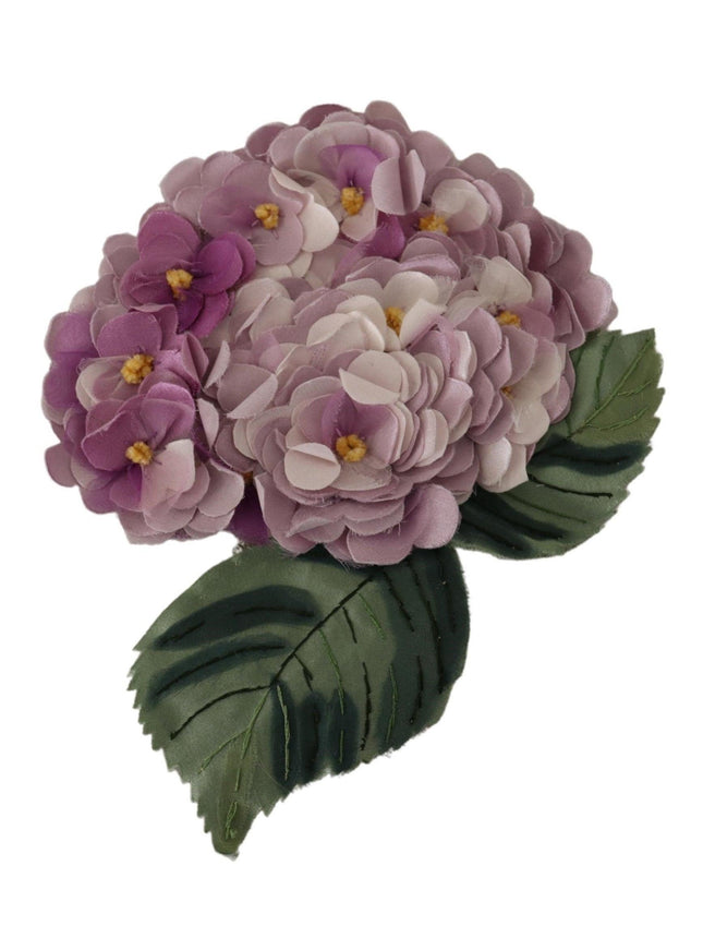 Dolce & Gabbana Elegant Purple Floral Silk Blend Brooch - Ellie Belle