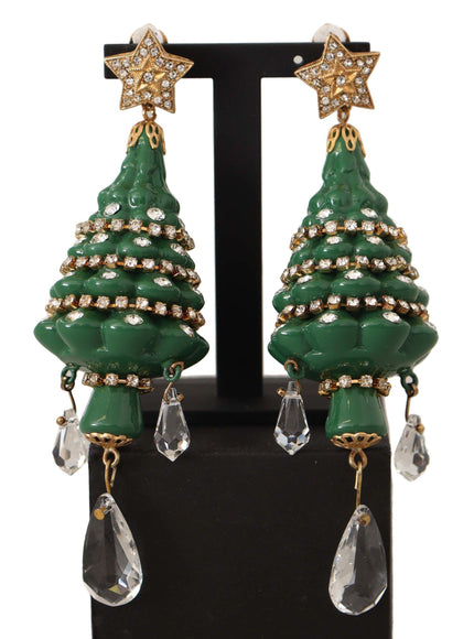 Dolce & Gabbana Enchanting Crystal Christmas Tree Clip-On Earrings - Ellie Belle