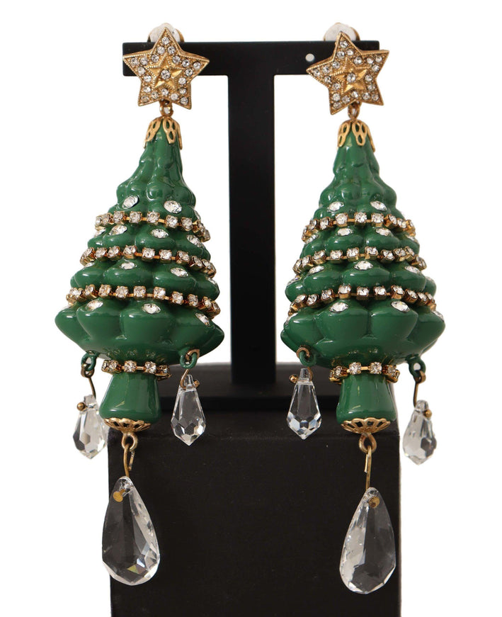 Dolce & Gabbana Enchanting Crystal Christmas Tree Clip-On Earrings - Ellie Belle