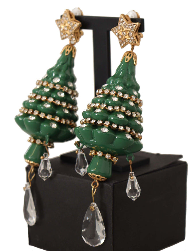 Dolce & Gabbana Enchanting Crystal Christmas Tree Clip-On Earrings - Ellie Belle