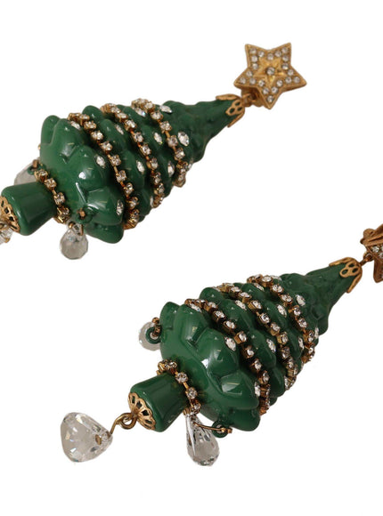 Dolce & Gabbana Enchanting Crystal Christmas Tree Clip-On Earrings - Ellie Belle