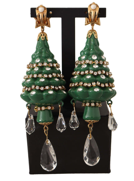Dolce & Gabbana Enchanting Crystal Christmas Tree Clip-On Earrings - Ellie Belle