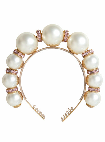 Dolce & Gabbana Faux Pearl Crystal Embellished Headwear - Ellie Belle