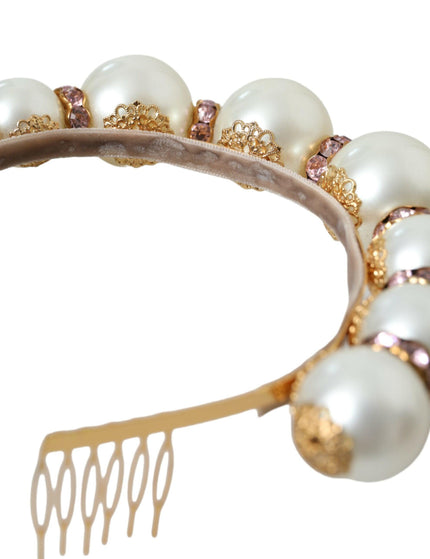 Dolce & Gabbana Faux Pearl Crystal Embellished Headwear - Ellie Belle