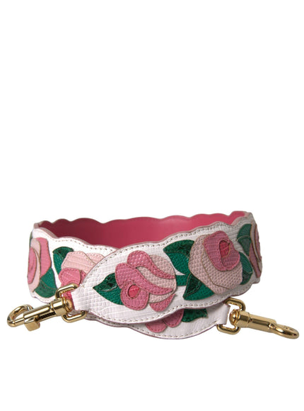 Dolce & Gabbana White Floral Leather Accessory Shoulder Strap - Ellie Belle