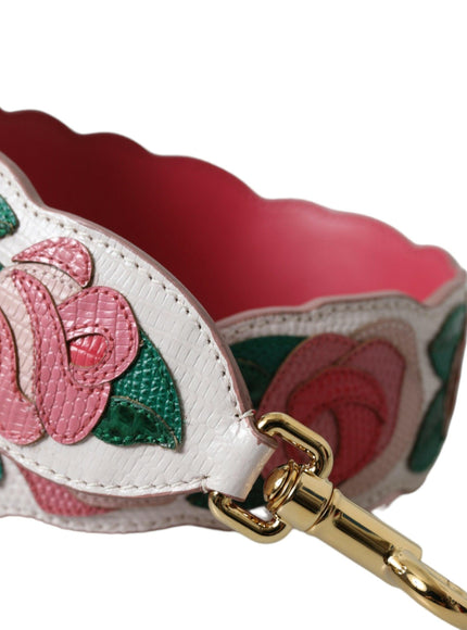 Dolce & Gabbana White Floral Leather Accessory Shoulder Strap - Ellie Belle